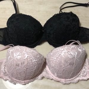 VS pink date push-up bras (set of 2)